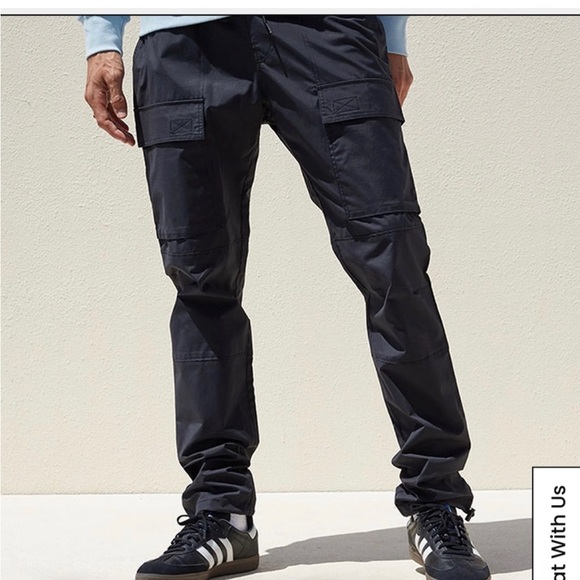 Pacsun Men’s Stretch Canvas Black Slim Cargo Pants sz M NEW - Picture 2 of 12